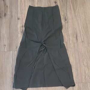 Cargo Nylon Maxi Skirt, Tie Back, Pockets, Sz Small, High Rise.